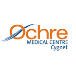 Logo of Ochre Medical Centre Cygnet, featuring the word Ochre in orange with a blue swoosh over the O, and MEDICAL CENTRE Cygnet in blue text beneath it.