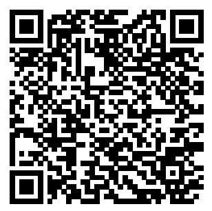 A black and white QR code made up of square patterns. The code is centered on a white background and designed to be scanned by a mobile device to access digital information or a website.