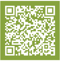 Green and white QR code with a square border, displayed on a light green background. The code consists of various small black and white squares arranged in a square pattern. Contents of the QR code are not visually identifiable.